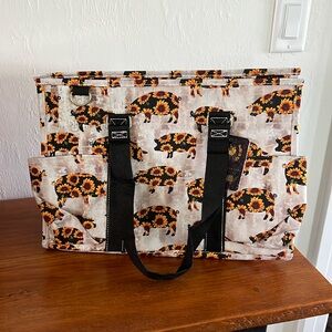 NEW Sunflower and Pigs small Utility Tote Bag